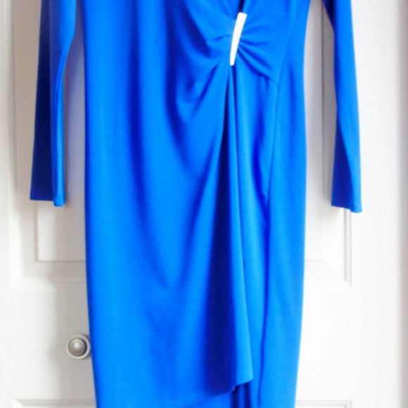 London Times Blue Knit Dress - Picture 7 of 8